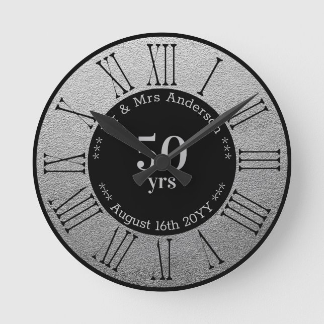 Wedding Anniversary / Retirement Custom Branded  Round Clock (Front)