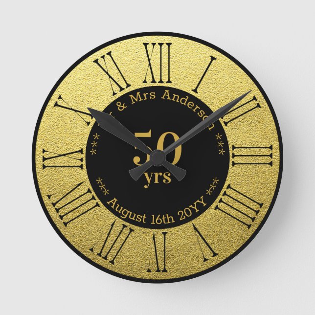 Wedding Anniversary / Retirement Custom Branded  Round Clock (Front)