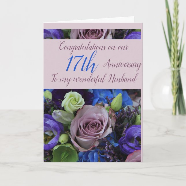 Wedding Anniversary roses fully customisable Card (Front)