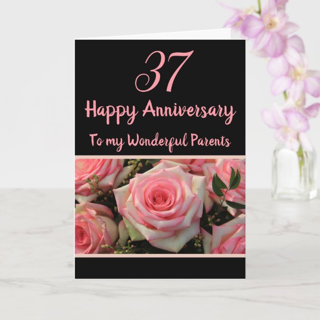 Wedding Anniversary roses fully customisable Card (Orchid)