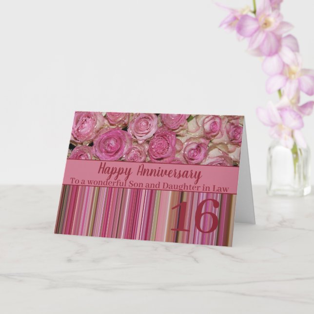 Wedding Anniversary roses fully customisable Card (Orchid)