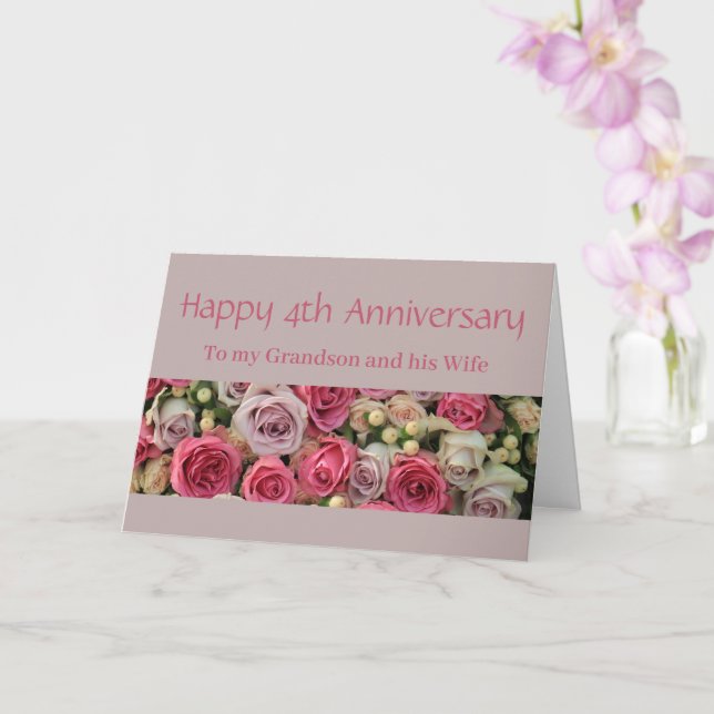 Wedding Anniversary roses fully customisable Card (Orchid)