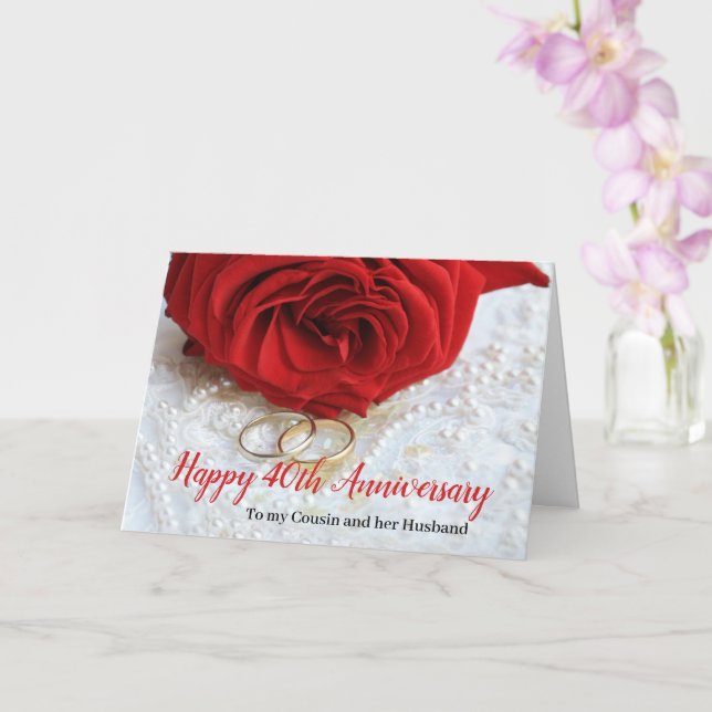 Wedding Anniversary roses fully customisable Card (Orchid)