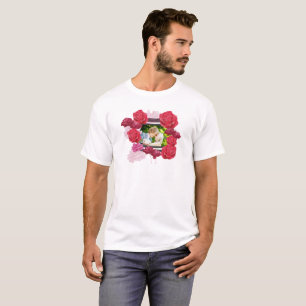 Wedding Anniversary Roses, Stripes, Custom Photo T-Shirt