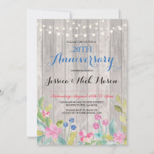 Wedding Anniversary Rustic Party Invitation
