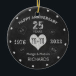 Wedding Anniversary Rustic Vintage Ceramic Tree Decoration<br><div class="desc">Customise this cute chalkboard rustic vintage look ornament.</div>