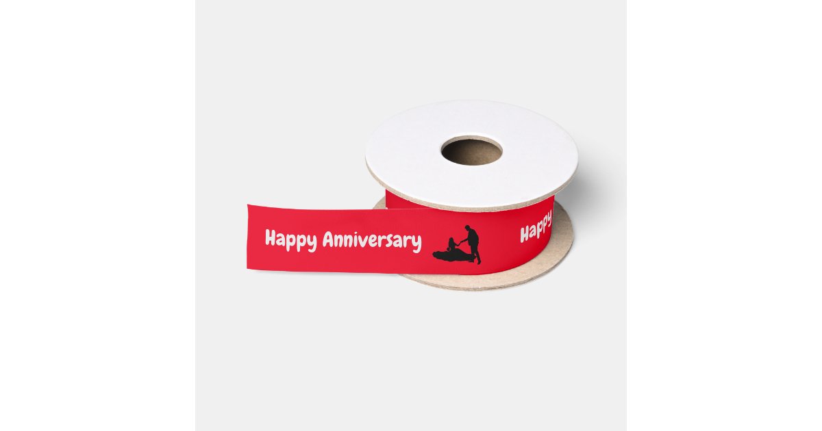 Wedding Anniversary Satin Ribbon | Zazzle