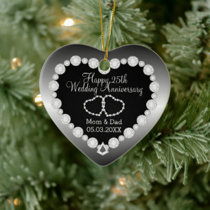 Wedding Anniversary   Silver   DIY Text Ceramic Tree Decoration