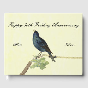 Wedding Anniversary Singing Black Bird Caterpillar Guest Book