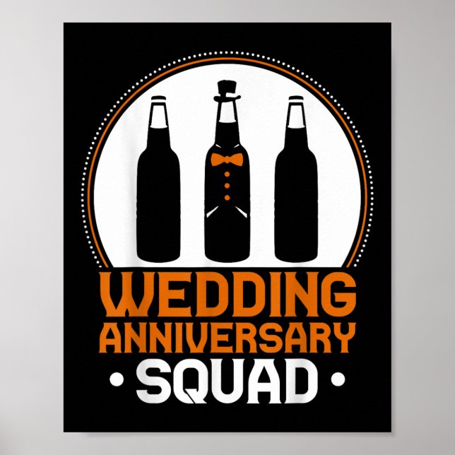 Wedding Anniversary Squad Funny Drinking Lover Bri Poster (Front)