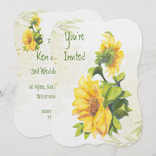 Wedding Anniversary Sunflowers Garden Flower Invitation