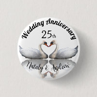 Wedding Anniversary swan couple white