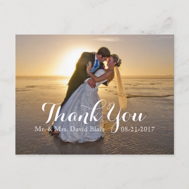 Wedding Anniversary Thank You Photo Note Cards (Front)