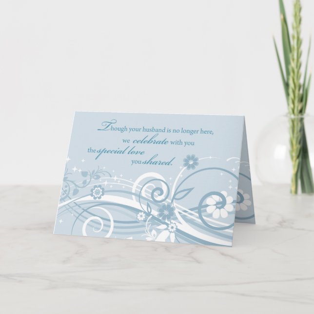 Wedding Anniversary to Widow After Husband's Death Card (Front)