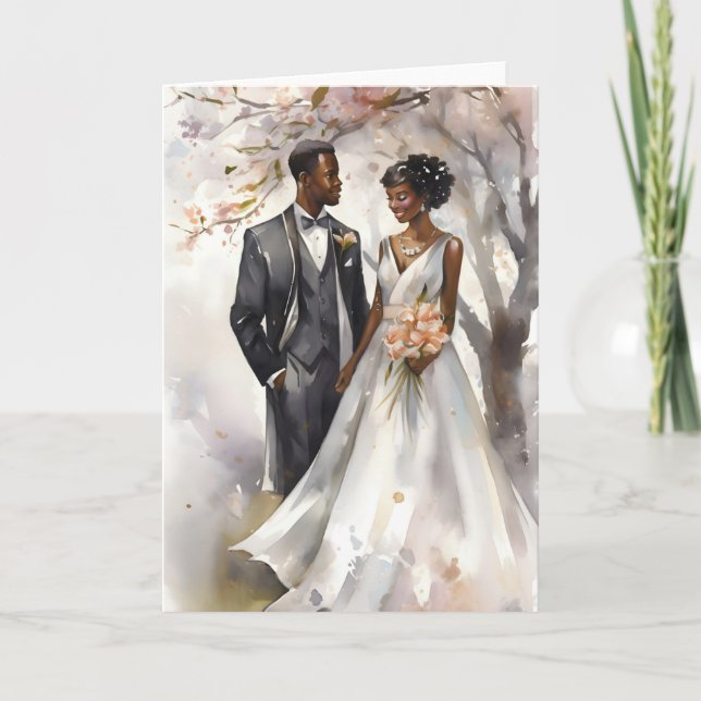 Wedding Anniversary Valentine Black Couple Card (Front)