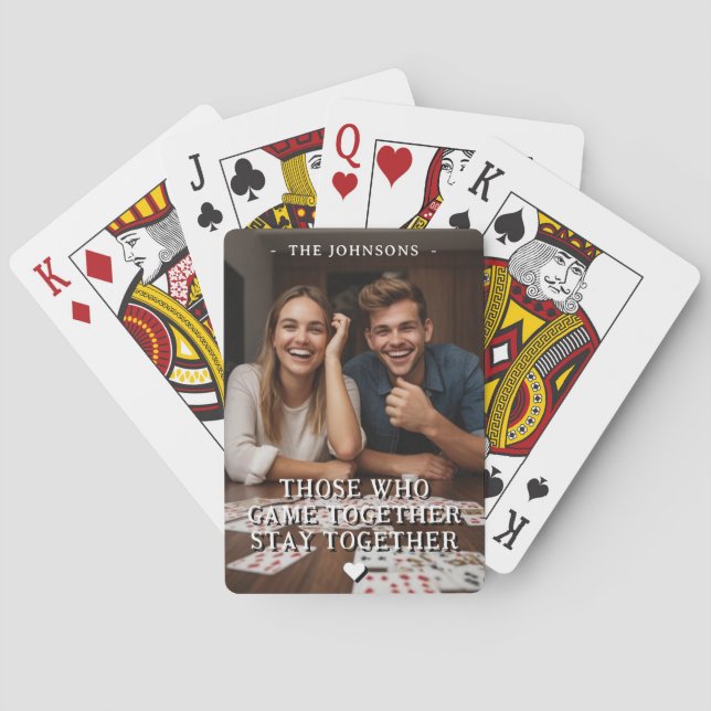 Wedding Anniversary Valentines Day Romantic Custom Playing Cards (Back)