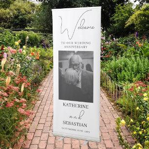Wedding Anniversary Vow Renewal Couple Photo Retractable Banner