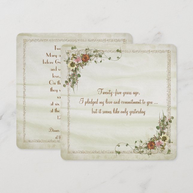 Wedding Anniversary Vow Renewal Invitation (Front/Back)
