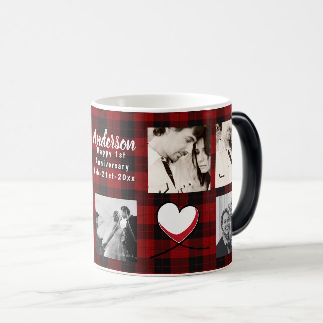 Wedding/Anniversary/Vow Renewal PHOTO COLLAGE Gift Magic Mug (Front Right)