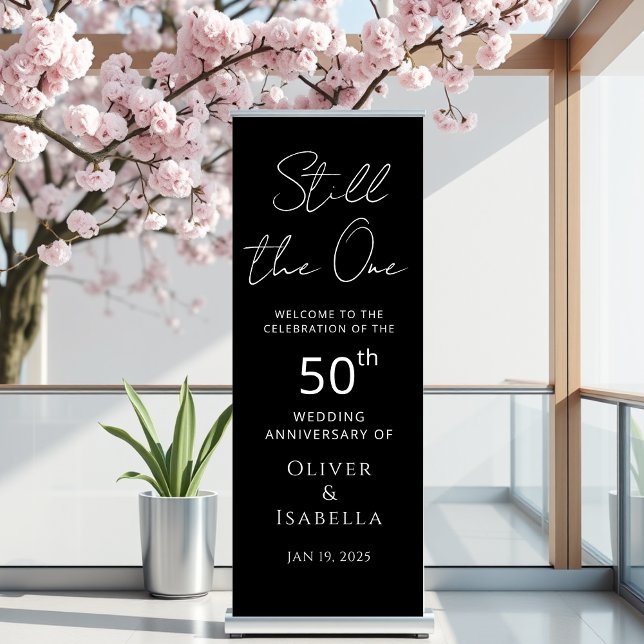 wedding anniversary vow renewal welcome  retractable banner (Still the one wedding anniversary vow renewal 25th silver, 50th golden  wedding anniversary banner)