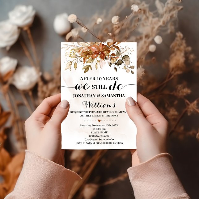 Wedding Anniversary We still Do Fall Autumn Invitation (Creator Uploaded)