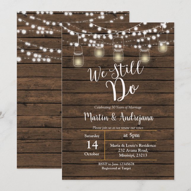 Wedding Anniversary We Still do invitation card (Front/Back)