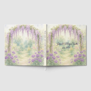 Wedding Anniversary Wisteria Arch In a Garden Guest Book
