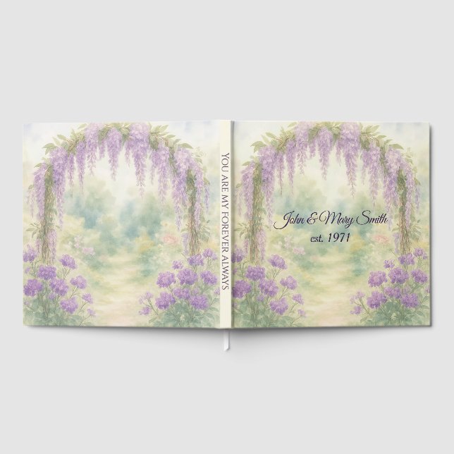 Wedding Anniversary Wisteria Arch In a Garden Guest Book (Full)