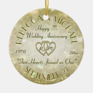 10th wedding anniversary christmas ornament