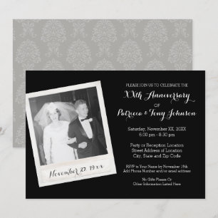 Wedding Anniversary with Vintage Photo Frame Invitation