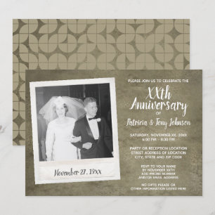 Wedding Anniversary with Vintage Photo - parchment Invitation
