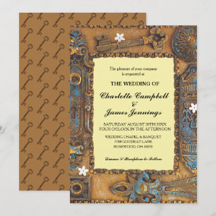 Wedding Announcement Antique Skeleton Key Invite