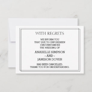 Wedding Announcement Cancellation Cards