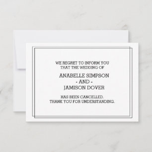 Wedding Announcement Cancellation Cards
