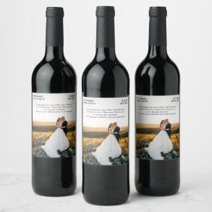 Wedding Announcement custom full photo Wine Label