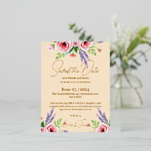 Wedding announcement, Floral invitation