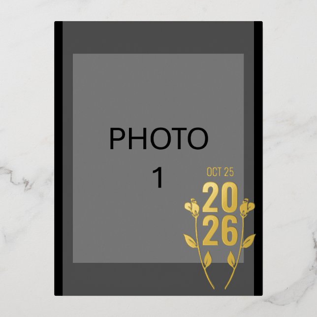 Wedding Announcement Foil Post Card (Front)