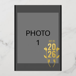 Wedding Announcement Gold Foil Photo Card