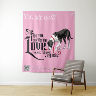 Wedding announcement Great Dane Love sniffed Tapestry