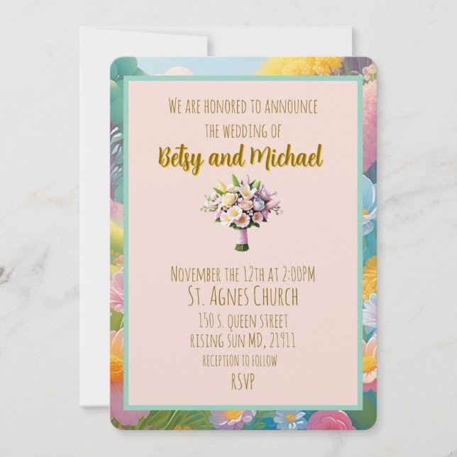 " WEDDING ANNOUNCEMENT INVITATION " (Front)