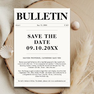 Wedding Announcement Newspaper Style Save The Date