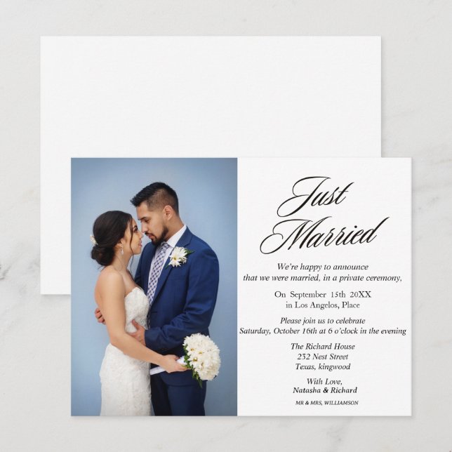 Wedding Announcement  party invitation card  (Front/Back)