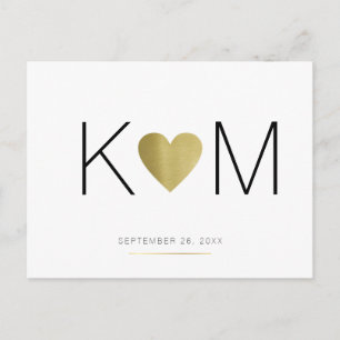 wedding announcement, simple and clear white announcement postcard