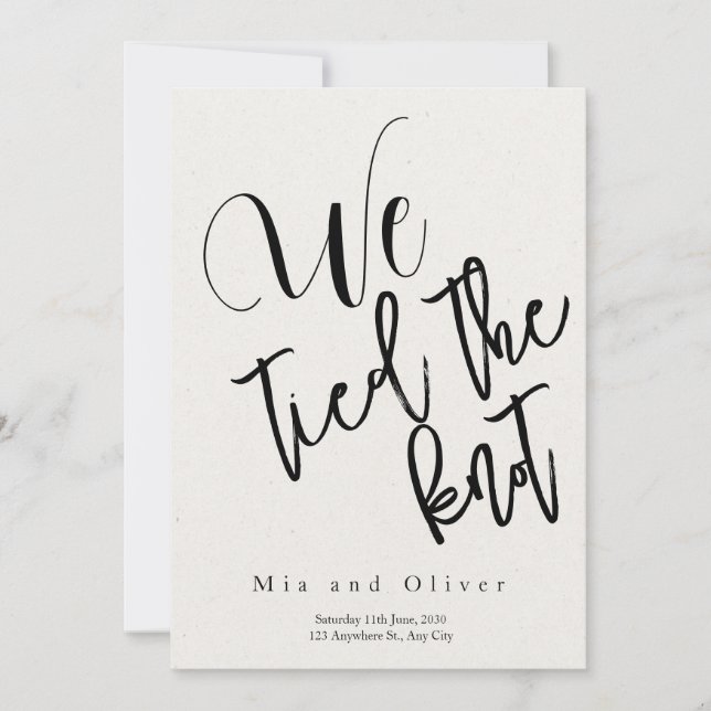 Wedding announcement " We Tied The Knot " (Front)