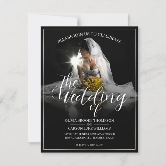 Wedding Announcement with Sitting Bride - Classic  (Front)
