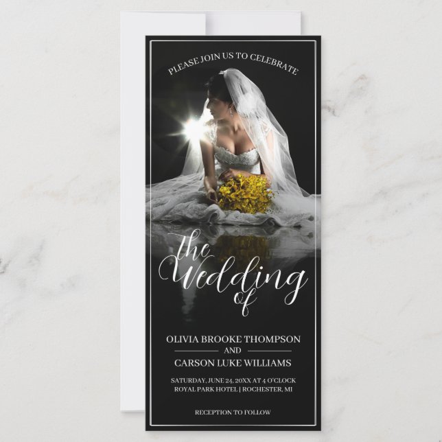 Wedding Announcement with Sitting Bride - Classic  (Front)
