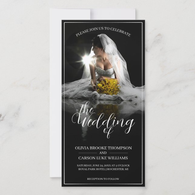 Wedding Announcement with Sitting Bride - Classic  (Front)