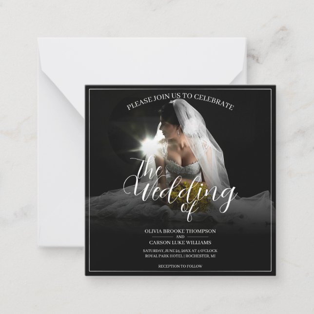 Wedding Announcement with Sitting Bride - Classic  (Front)