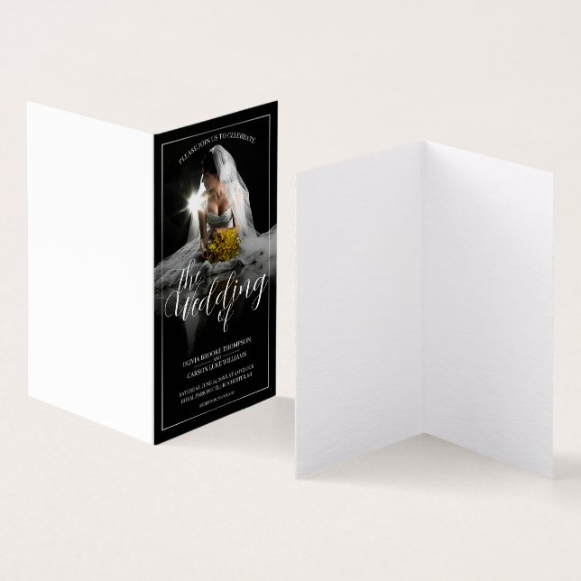 Wedding Announcement with Sitting Bride - Classic  (Inside and Outside)