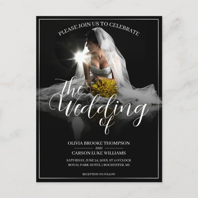 Wedding Announcement with Sitting Bride - Classic  (Front)